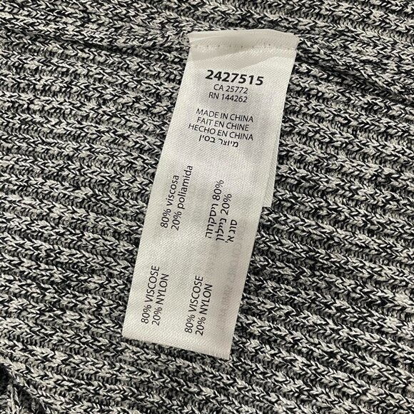 NWT Dex Grey Marl Ribbed Knit Mock Neck Long Sleeve Midi Bodycon Sweater Dress L - Picture 7 of 7